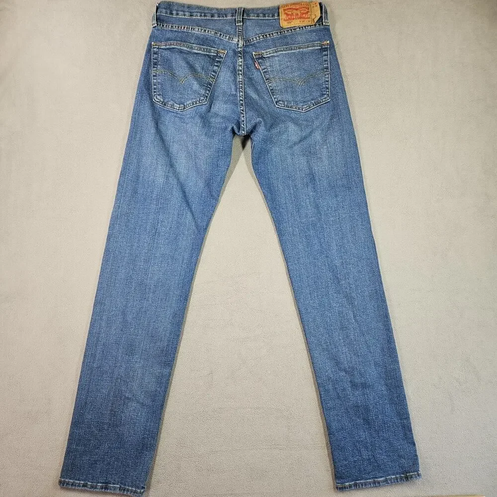 Levis 501 Jeans Mens 32x34 Fits (31.5x33) Blue Button‎ Fly Denim Pants Straight